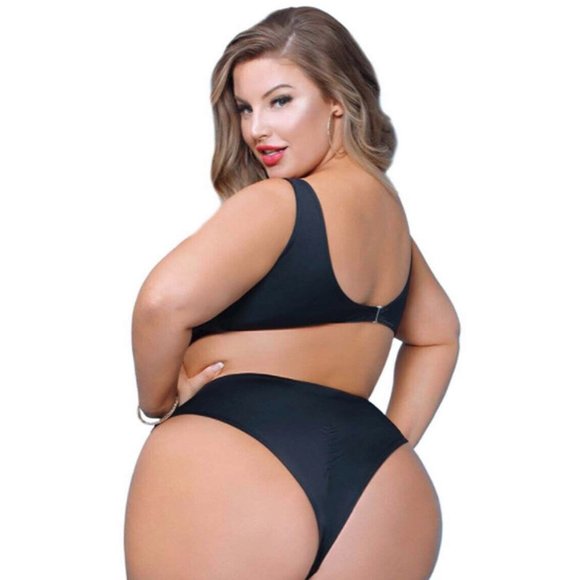 Plus 1Pc  Swimsuit Womens Size 1x 2x 3x 4x Red One Piece High Leg Swimwear - Picture 8 of 10